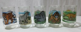 Lot of 5 WELCH&#39;S WWF Endangered Species Jelly Glasses  w/ Tiger Cheetah ... - £15.73 GBP