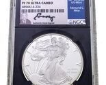 2018-S Silver American Eagle Proof Graded by NGC as PF70 Ultra Cameo FDO... - $157.40