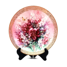 Vintage Plate Hibiscus Medley From Lena Liu 1992 Symphony Of Shimmering Beauty - £12.93 GBP