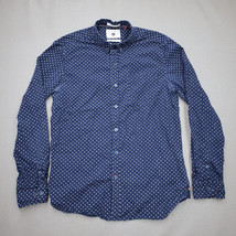 Cactus Man Mens Medium Button Up Shirt Long Sleeve Navy Blue Classic Core - £12.03 GBP