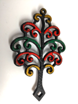 Cast Iron Trivet Multicolor Painted Family Tree Design JZH 1951 - 8 3/4 ... - £10.22 GBP