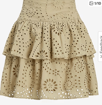 Express Super High Waisted Eyelet Tiered Ruffle Mini Skirt size 6 NWT li... - $34.65