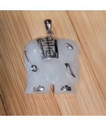 Genuine Jade Sterling Silver 925 Lucky Elephant Charm Pendant TPJ - $927.49 MXN