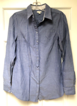 Nice Anthropologie Odille 2 Blue Chambray Buttonfront Tunic Popover Shirt - $24.74