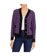 Sutton Studio Women&#39;s Tweed Contrast Trim Cashmere Cardigan XS B4HP - £67.27 GBP