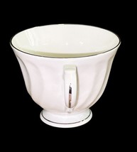 Syracuse China Wedding Ring Silhouette Footed Cup White Platinum Trim USA Teacup image 3