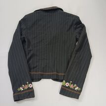 Yank American BAU1184 Youth Gray Orange -Pinstripe Embroidered Blazer Size 7/8 image 2