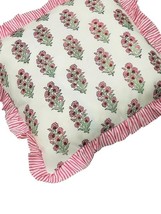 Pink Ruffle Throw Pillow Cover for Couch-20x20 Inch Cotton Stripe Cushio... - $803.78 MXN