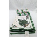 Lot Of (6) Snowman Napkin Ring Holders With Christmas Tree Napkins - £46.77 GBP