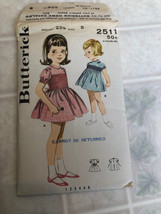 Childs/Girls Butterick 2511 Pattern SMOCKED Short Sleeve DRESS SIZE 5 Vi... - £19.40 GBP
