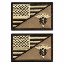 EMT USA Flag Medic EMS Tactical Patch [2Pc Bundle-Hook Fastener 3.0 X 2.0 MFP1] - £7.97 GBP