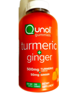 Qunol Turmeric (500mg) + Ginger (50mg) 200 Gummies Orange Flavor EXP 04/... - $40.74