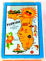 Vintage 1980s Florida Map Souvenir Playing Cards Deck Factory Sealed Hong Kong - $7.99