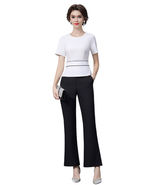 Queen Letizia Inspired White Peplum Blouse &amp; Black Straight-leg Trousers... - €112,50 EUR