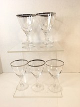 Fostoria Crystal Wedding Ring Water Goblet Set 7  6-1/4&quot; Retired Platinu... - $37.50