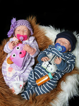 Reborn Twin Babies Boy &amp; Girl Doll Preemie 15&quot; Inch Washable Berenguer LifeLike - £263.20 GBP