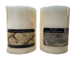 Candle-lite Creamy Vanilla Swirl Candle 2.75&quot; x 4&quot; Pack of 2 - £20.26 GBP