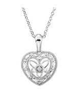 Sterling Silver .005 CTW Diamond Heart Necklace - €145,86 EUR