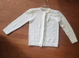 Wintuk Vintage 60s Off White Dupont Acrylic Diamond Knit Cardigan Sz M Chest 36” - £26.76 GBP