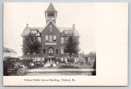 Telford PA School Building And Railroad Station Pennsylvania c1907 Postcard N25 - £10.91 GBP