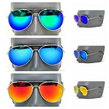 Green Blue Orange Flash Pilot Sunglasses Vintage Mirror Lens New Mens Womens - £9.42 GBP+