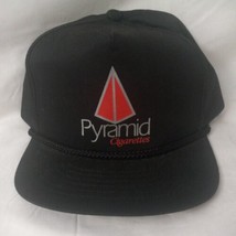 Vintage Pyramid Cigarettes Rope Cap Hat Adjustable Size Snapback Black 80&#39;s/90&#39;s - £21.06 GBP