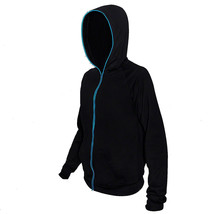 Blue Electro Luminescent Zip Up Hoodie - Large - LED Light & Water Resistant - $2,756.60 MXN