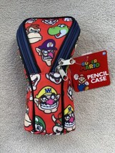 Super Mario Bros. Red & Blue Zippered Desktop Pencil Case School Supplies New - £14.14 GBP