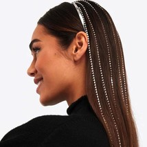 Rhinestone Long Tassel Hair Chain Clip Band Hanging Hair Jewellery For W... - £15.92 GBP