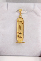 Egyptian 18K Gold Pendant Cartouche 2 Sides Names in Hieroglyphics 4 Letters - $463.67