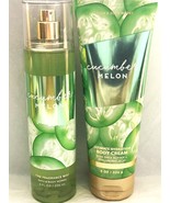 CUCUMBER MELON Bath &amp; Body Works FRAGRANCE MIST 8fl oz &amp; BODY CREAM 8oz/... - $30.11