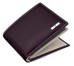 Brown White Premium Wallet Genuine Leather RFID Protection Bifold Men Wallets - $48.00