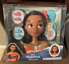 Disney Moana Styling Head 14 Styling Pieces Hair Brush Comb Barrettes Flower - £27.96 GBP