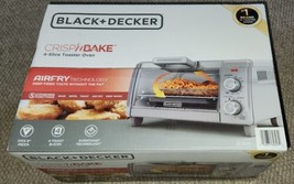 NEW NIB  Black &amp; Decker Crisp N Bake 4 Slice Toaster Oven Airfry Bake Br... - $44.99