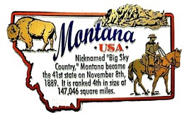 Montana Big Sky Country State Outline Montage Fridge Magnet - £4.77 GBP