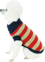 Patriot Independence Star Heavy Knitted Fashion Pet Dog Sweater clothes - £18.95 GBP