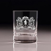 O&#39;Dwyer Irish Coat of Arms Old Fashioned Tumblers - Set of 4 - £54.37 GBP