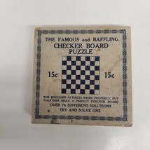 1927 The Famous &amp; Baffling Checker Board Puzzle, Paperwork &amp; 14 Pieces w/ Box - £13.37 GBP