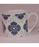 Fiorella Blue Medallion On White Design Large Coffee Mug Ceramic Floral ... - €9,06 EUR