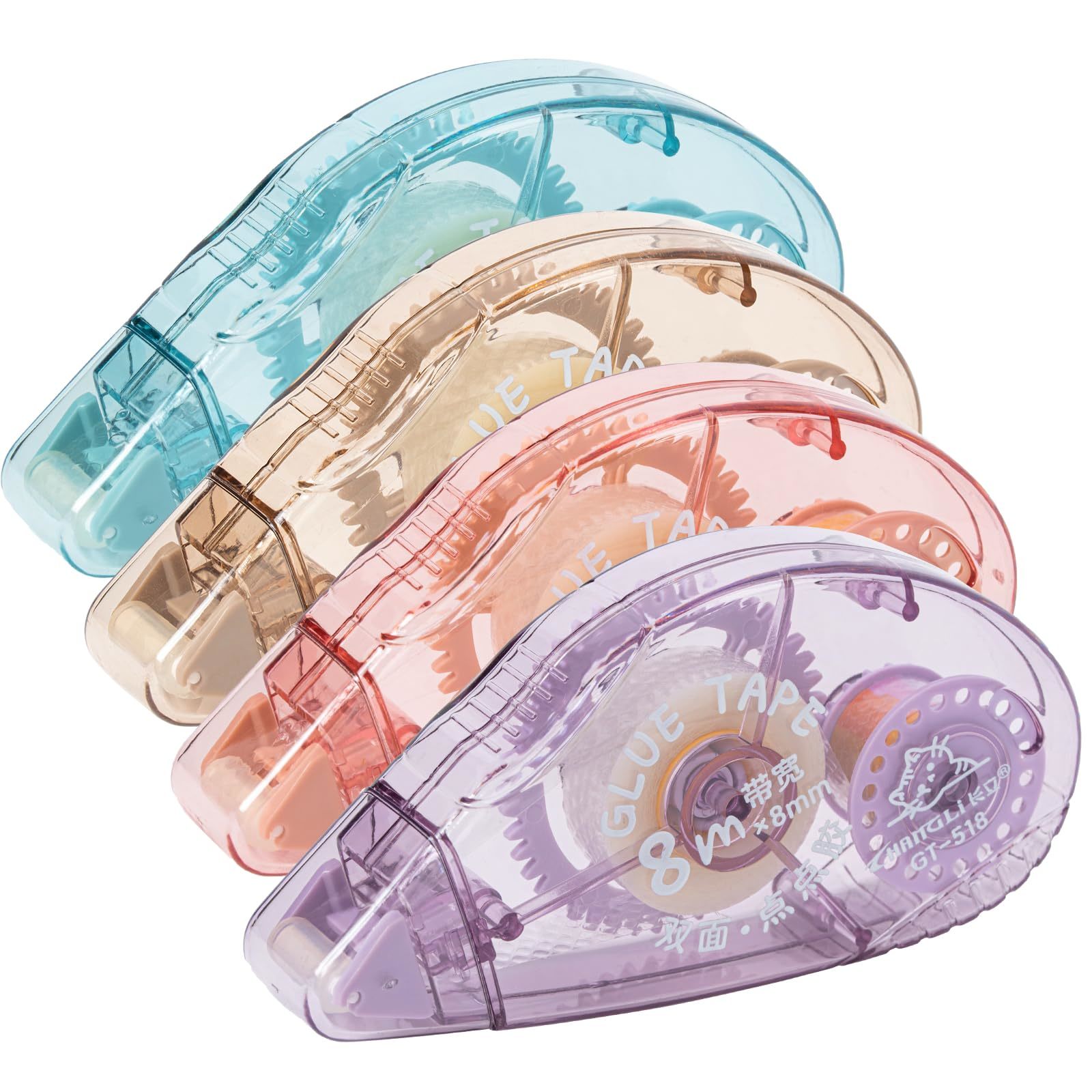 HUIRUSO 4 Pack Double Sided Tape Roller, Scrapbook Supplies, Glue Tape Roller f