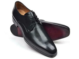 Paul Parkman Mens Shoes Derby Black Leather Italian Calfskin Handmade 34... - €325,30 EUR