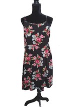 LUCKCO Black Floral Sundress, Spaghetti Straps Size XXL - $9.90