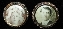 Victorian Mourning Pins Young Couple Images - $25.00