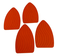 NEW 4 LOT ORANGE SILICONE IRON REST PROTECTION PADS MULTIPURPOSE POT HOL... - £7.83 GBP