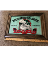  Vintage MOOSEHEAD Canadian Lager Beer  Sign  glass  framed - $68.31