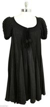 MANOUSH Dress Sweater Tunic Black Knit Polyester Paneled Short Sleeve Ve... - £71.30 GBP