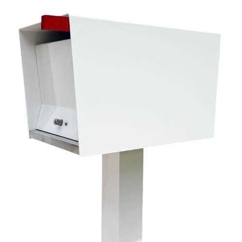 Quick-Ship UpTown Box in WHITE , ships in 1 to 2 Days, post mounted Mailbox - $395.00