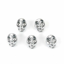 Silver Skull Beads Glass AB Halloween Findings Jewelry 10mm Gothic Skeleton 10 - £3.47 GBP