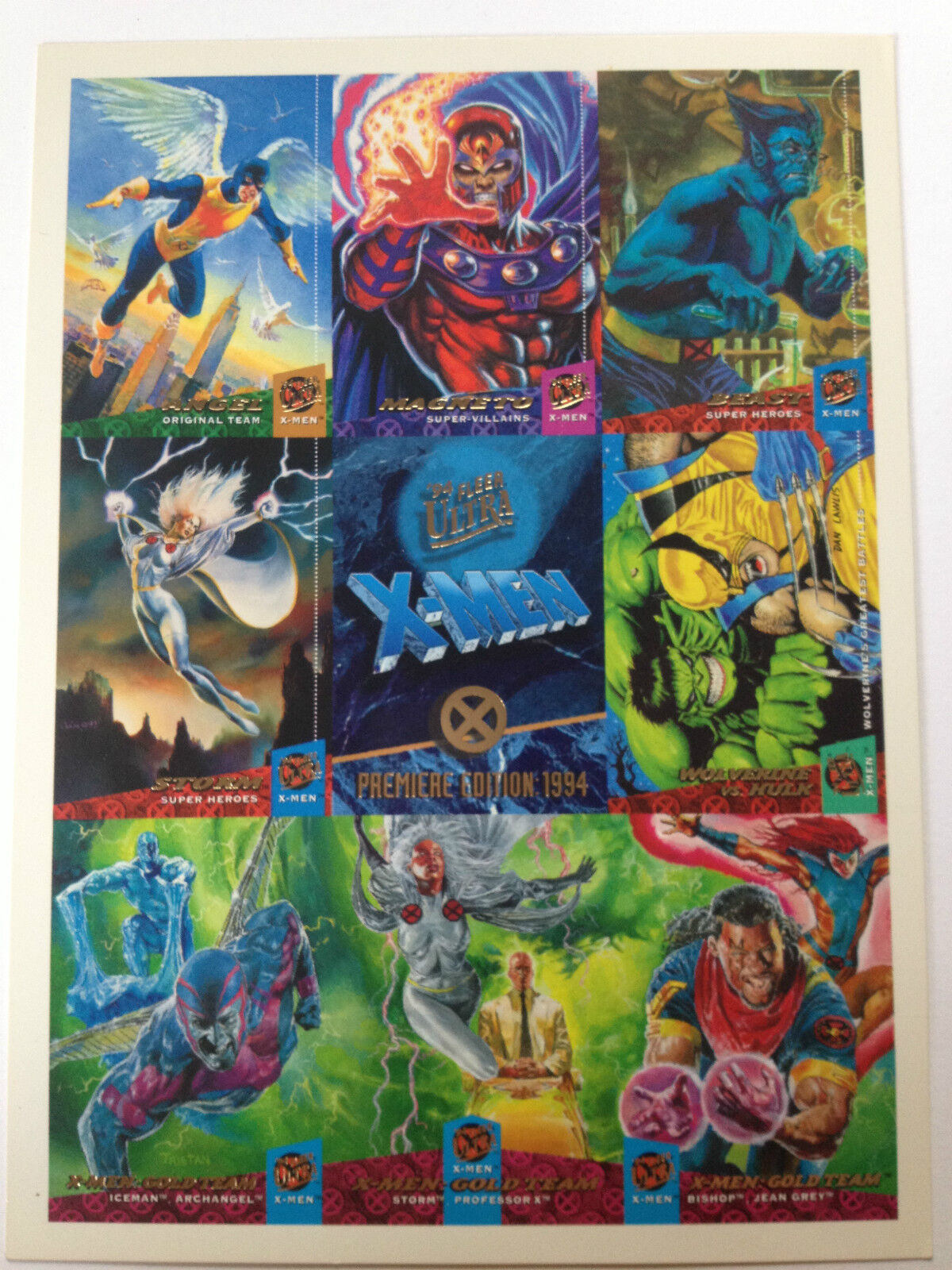 Primary image for Fleer Ultra Marvel Super Hero Promo Card Sheet X-Men Premiere Edition 1994 