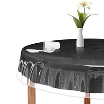 Clear Table Cover Protector Round Clear Plastic Tablecloth 70 Inch Waterproof Ta - $20.99